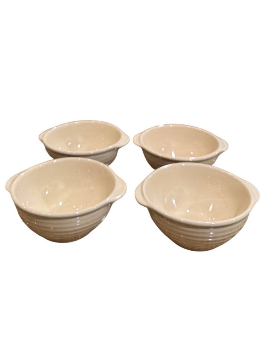 4 Emile Henry Modele Depose 21.60 Bowl Ribbed Lug Handled Soup Cereal Ice Cream - Picture 8 of 10